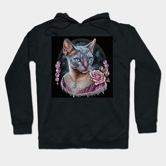 Elegant Abyssinian Cat Hoodie by Enchanted Reverie